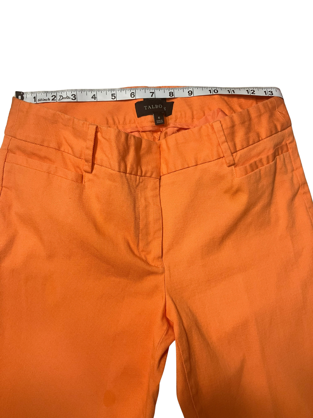 Talbots Hampshire Orange Straight Leg Pants Size 6