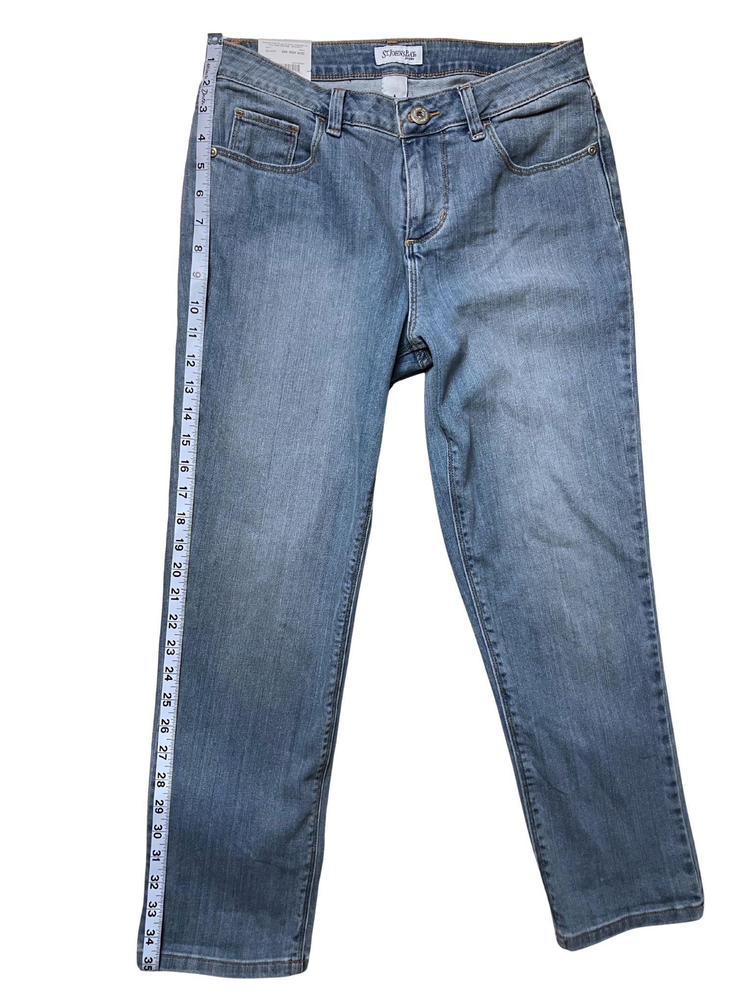 St. John's Bay Classic Fit Capri Jeans Medium Blue Wash Size 4