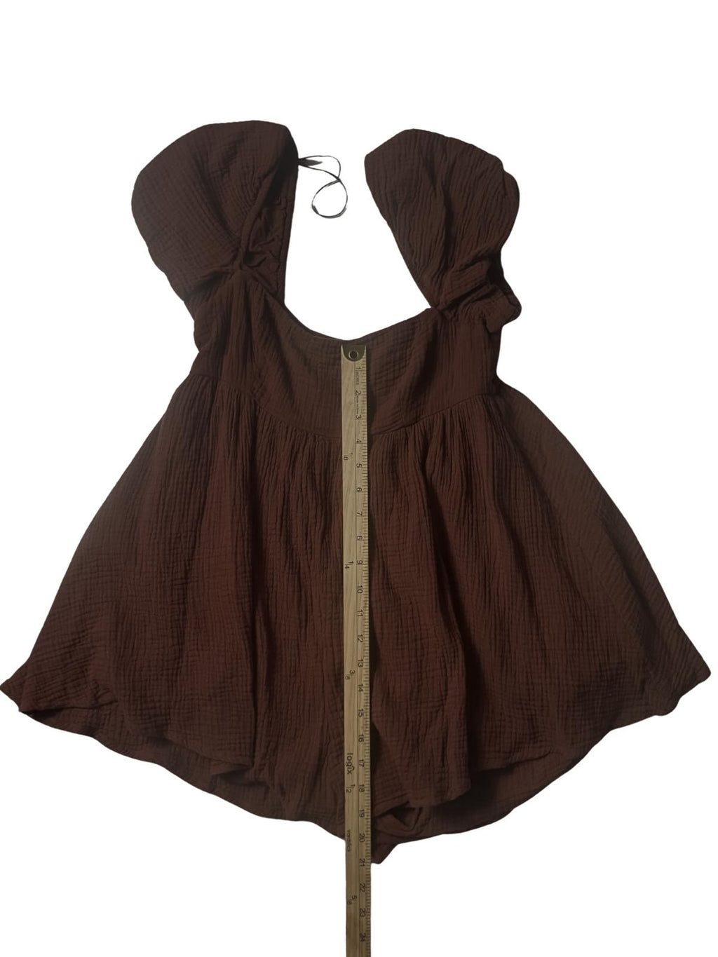 Princess Polly — Dress | Dark chocolate cotton babydoll with built-in shorts · Sz 6