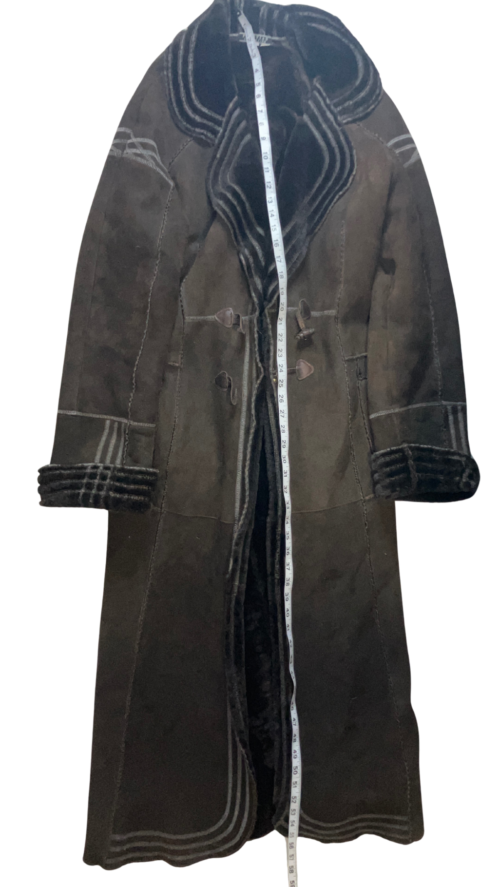 Peruvian Connection Shearling Leather Long Coat XL - Lithuanian Craftsmanship