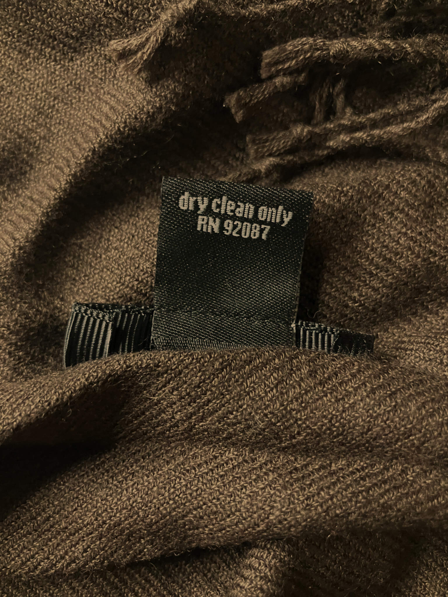 Saks Fifth Avenue Cashmere Silk Scarf Brown Fringe | Luxury Wrap