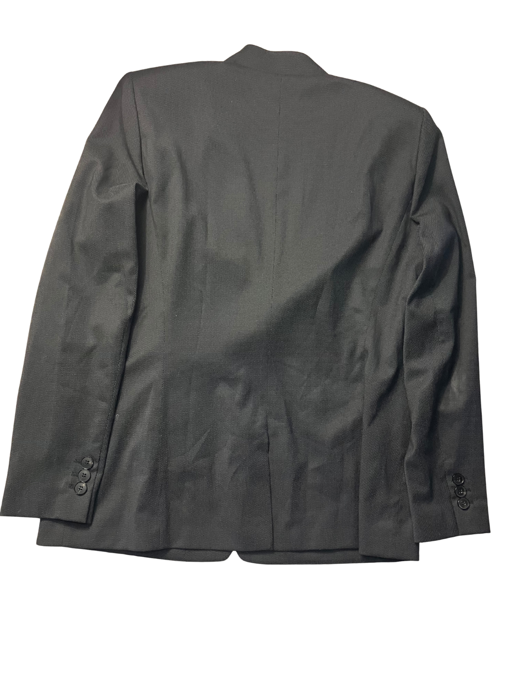 Lafayette 148 New York Black Wool Blazer Size 16 Tailored Two-Button Jacket