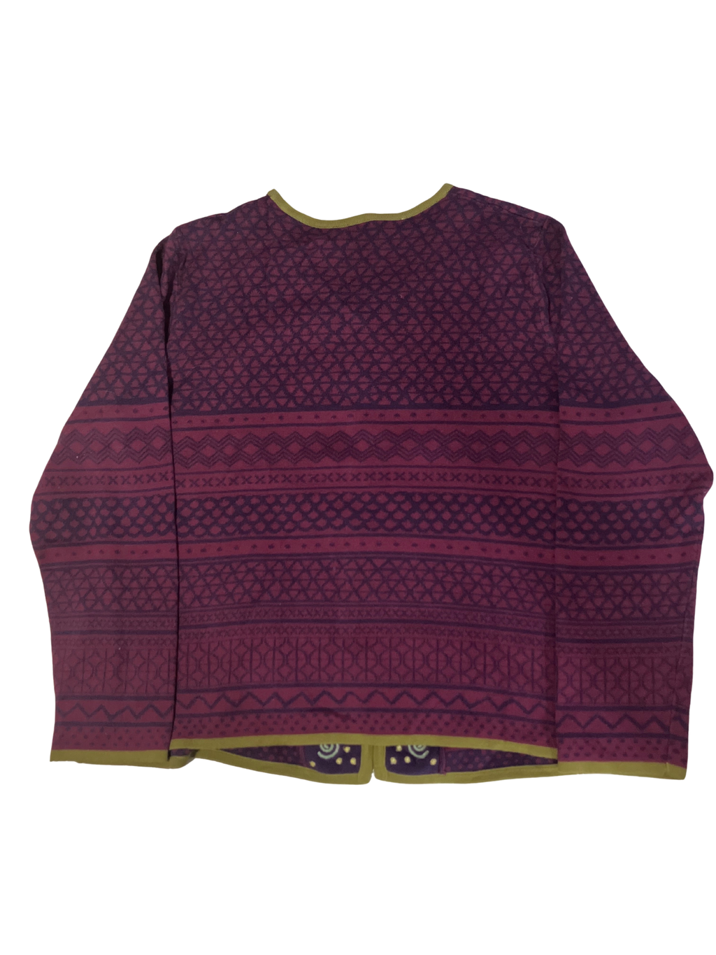 Gudrun Sjödén Organic Cotton Embroidered Cardigan – Size L – Burgundy