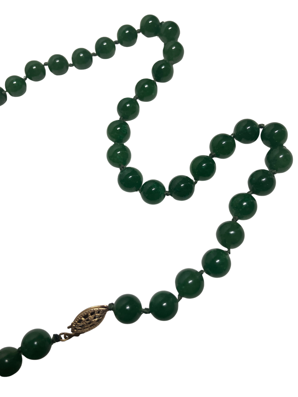Vintage Green Aventurine Necklace - Natural Stone Beads 70s/90s Era