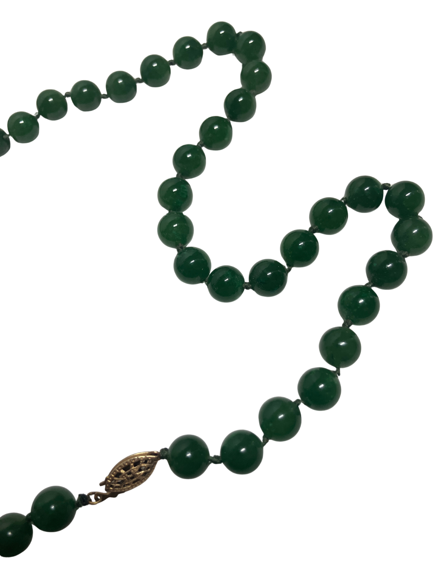Vintage Green Aventurine Necklace - Natural Stone Beads 70s/90s Era