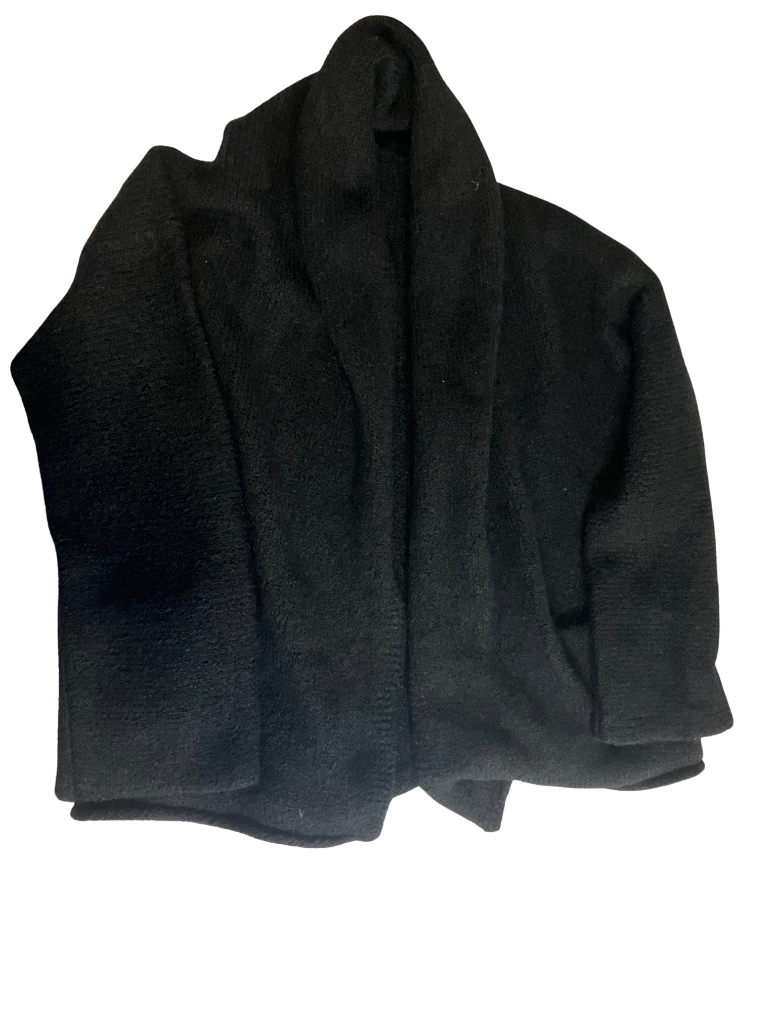 Peruvian Connection Black Bouclé Shawl Collar Cardigan Coat Size L NWT