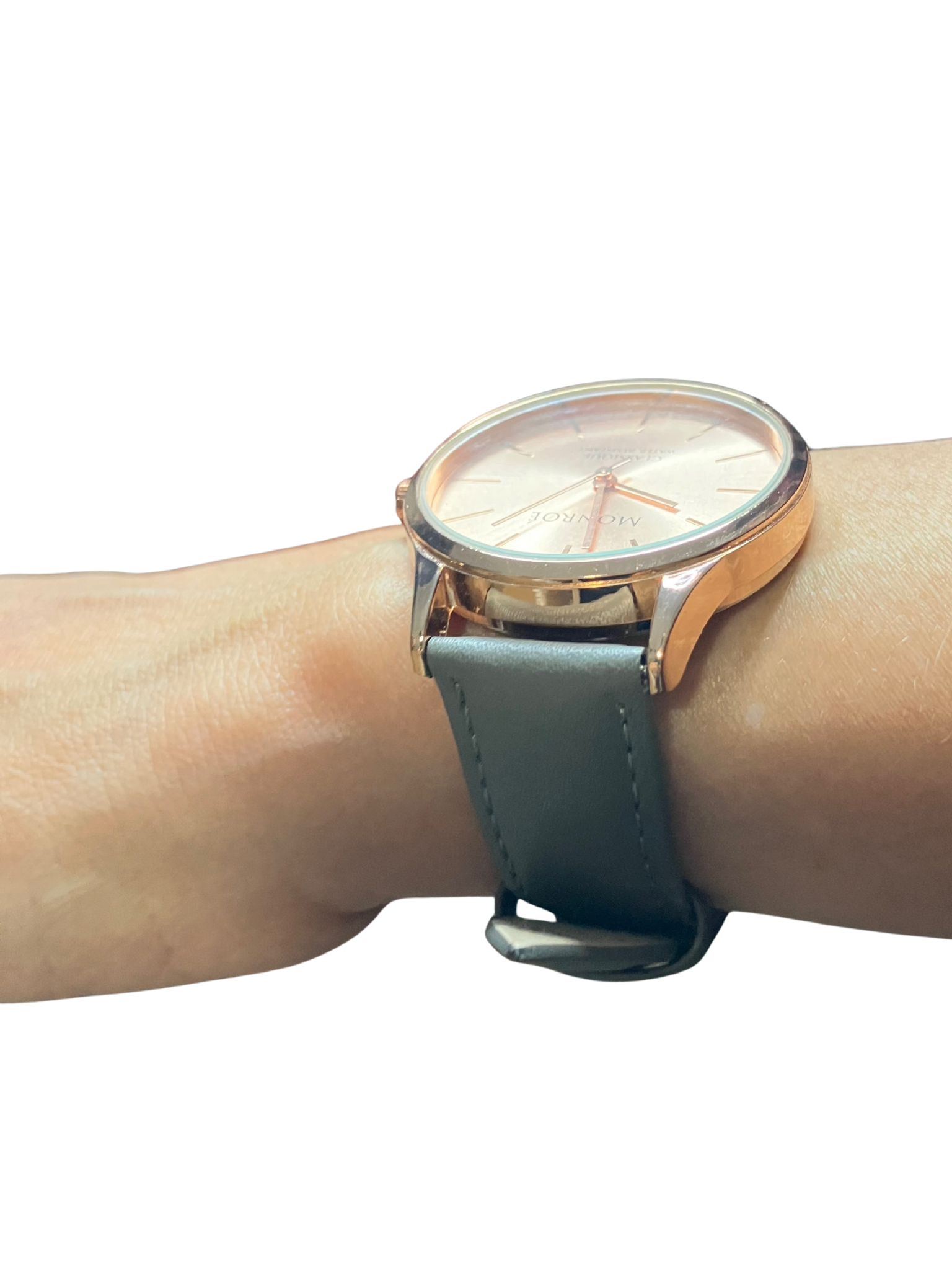 Monroé by Maestro Classique Women's Watch - Rose Gold Gray Leather