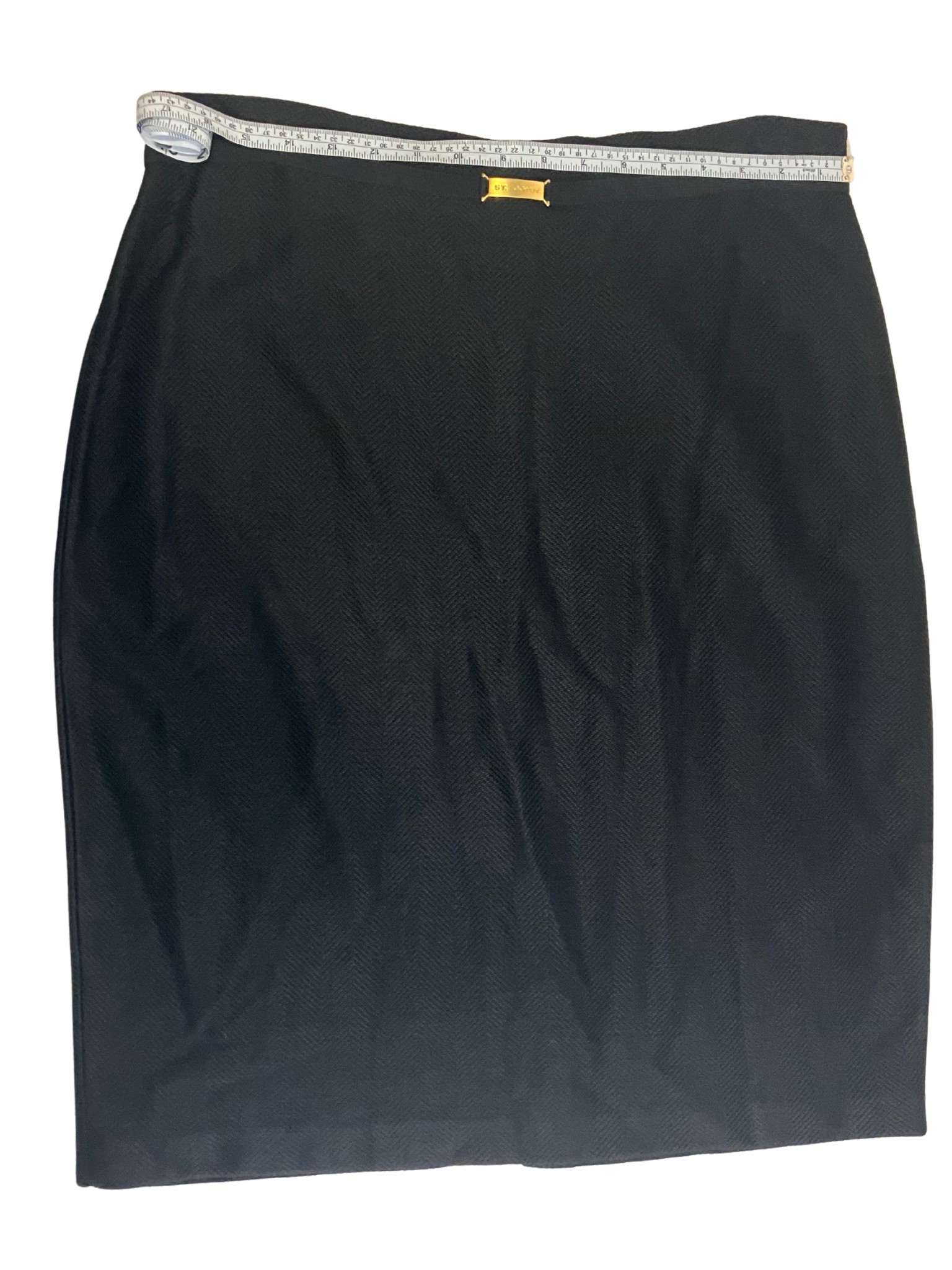 St. John Caviar Black Chevron Knit Skirt Size 14 NWT Made in USA