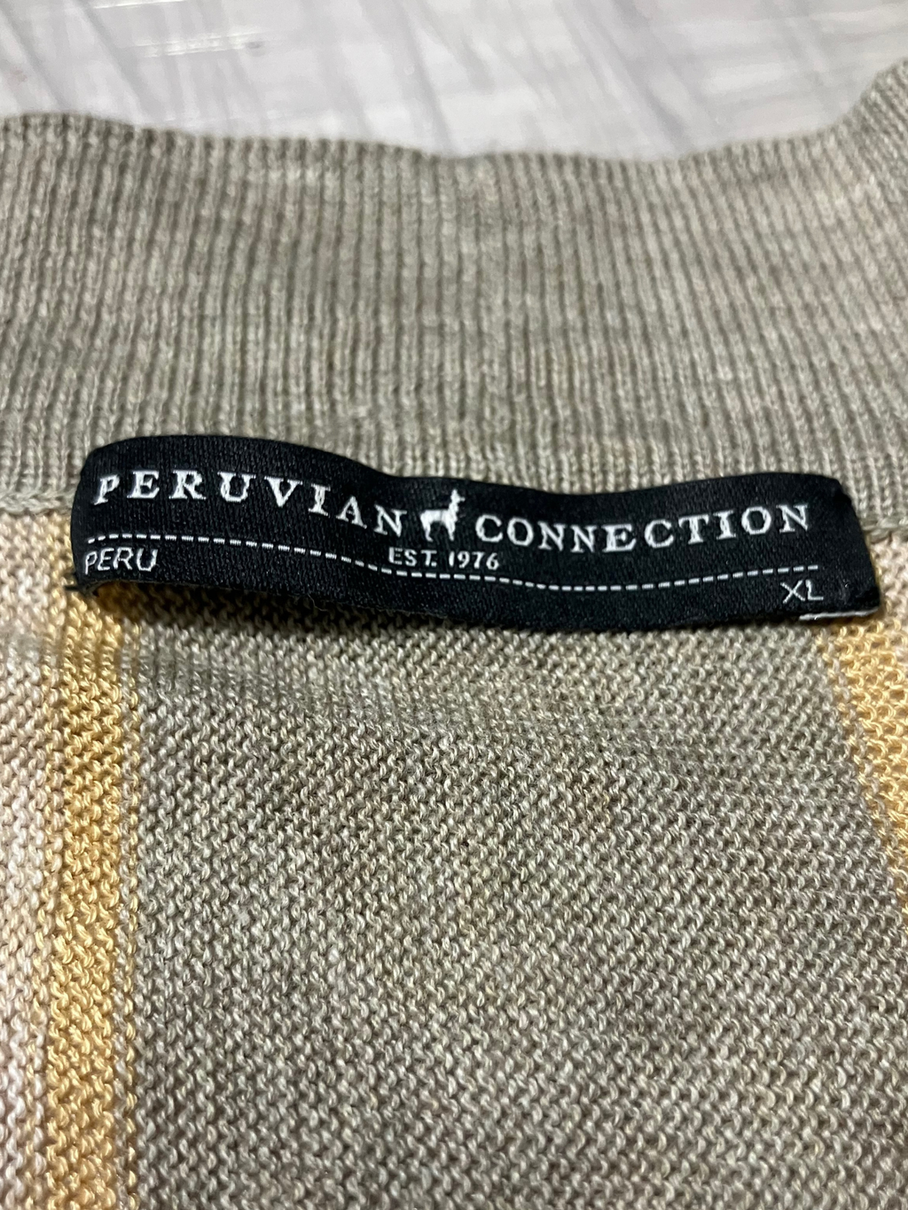 Peruvian Connection Pima Cotton Striped Long Cardigan Duster XL