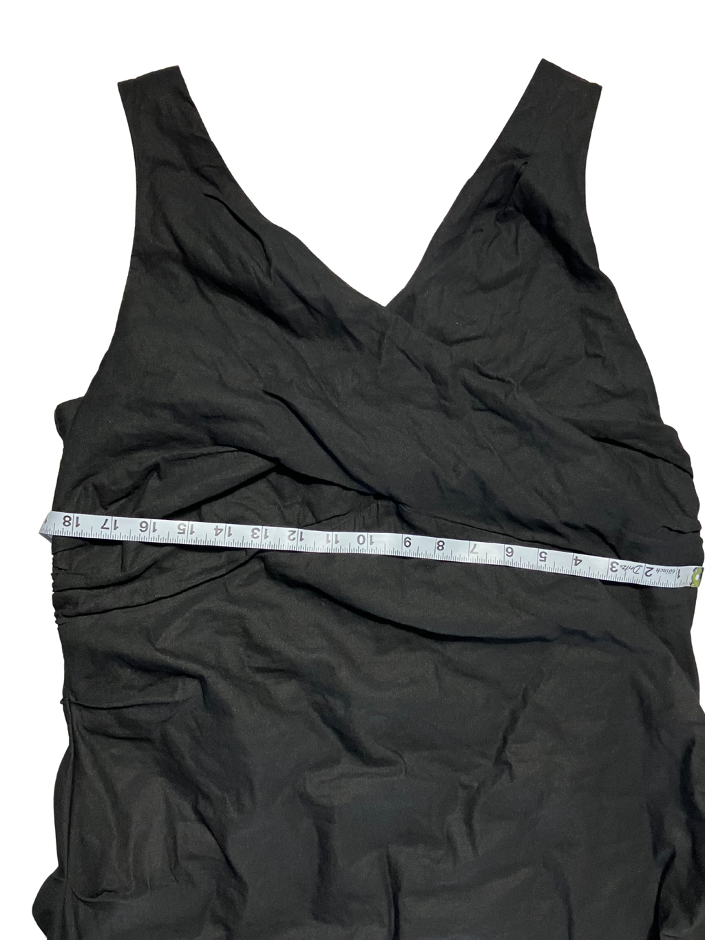 Eileen Fisher Black Sleeveless Wrap Dress Size 18 V-Neck Midi Italian Fabric