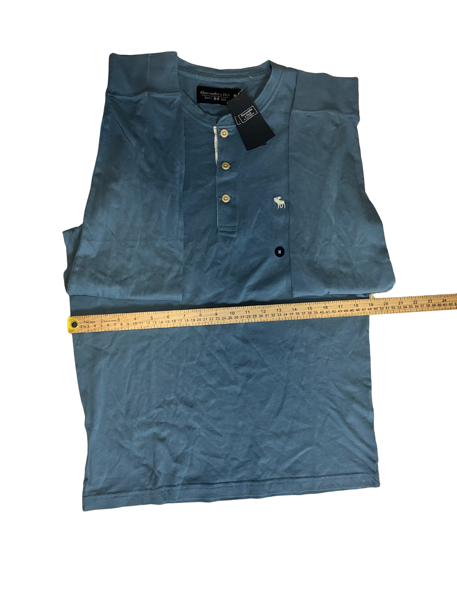 Abercrombie & Fitch Soft A&F Tee Henley Long Sleeve Shirt Men’s Size M–NWT