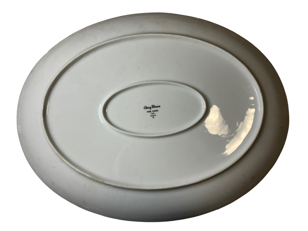 Cherry Blossom Fine China Oval Meat Platter 1067 Japan Vintage 16 Inch