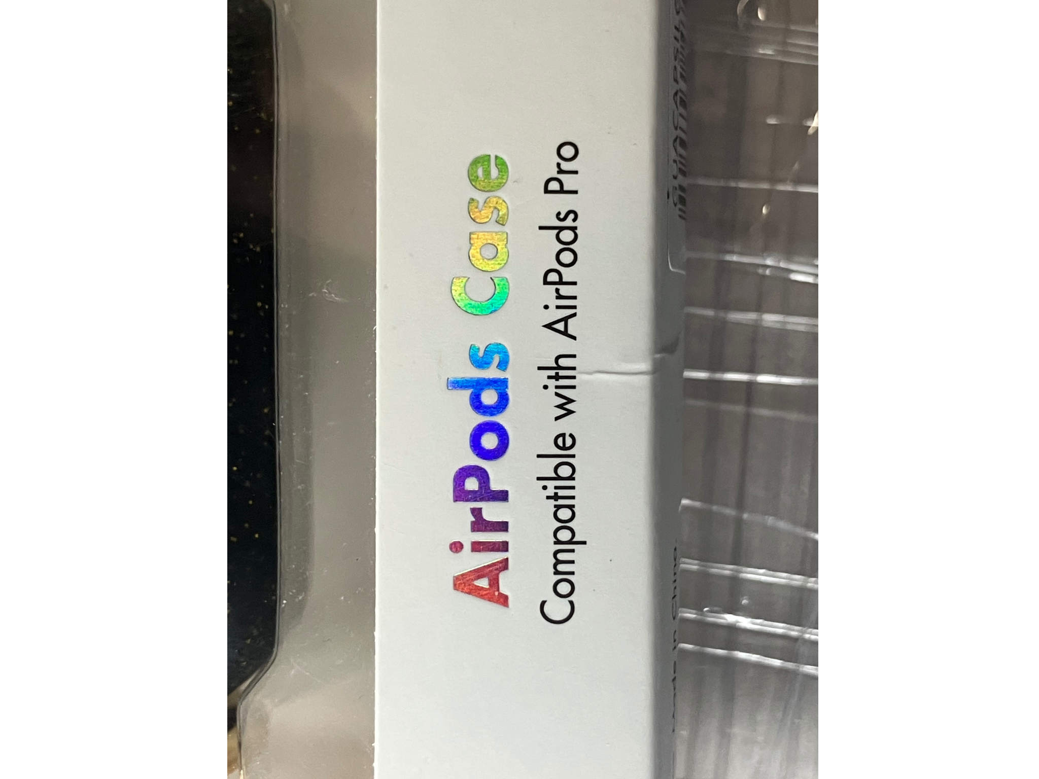 Designer AirPods Pro Case Gold Speckled Black with Metal Ring