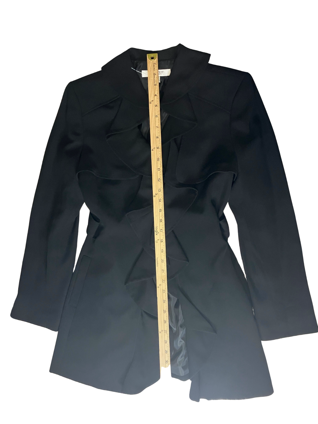 Nine West Black Ruffle Front Blazer – Women's Size 16 – Classic Tailored Jacket