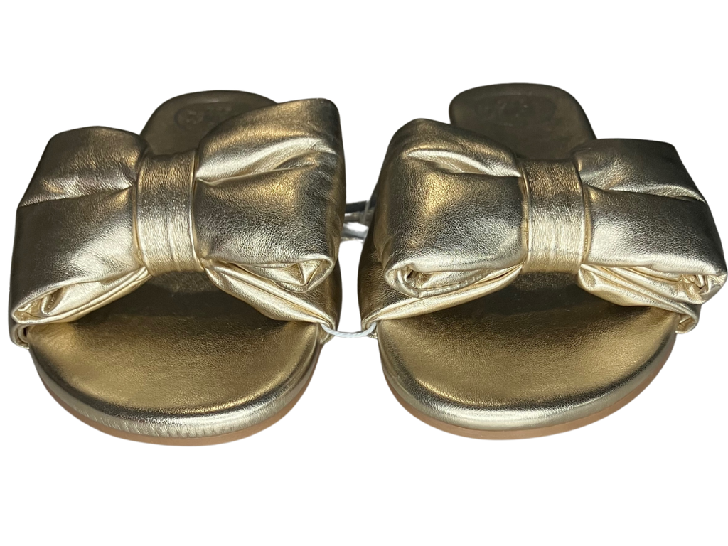 Soléi Sea Gold Bow Slide Sandals – Size 7 / EU 38 – Made in Brazil