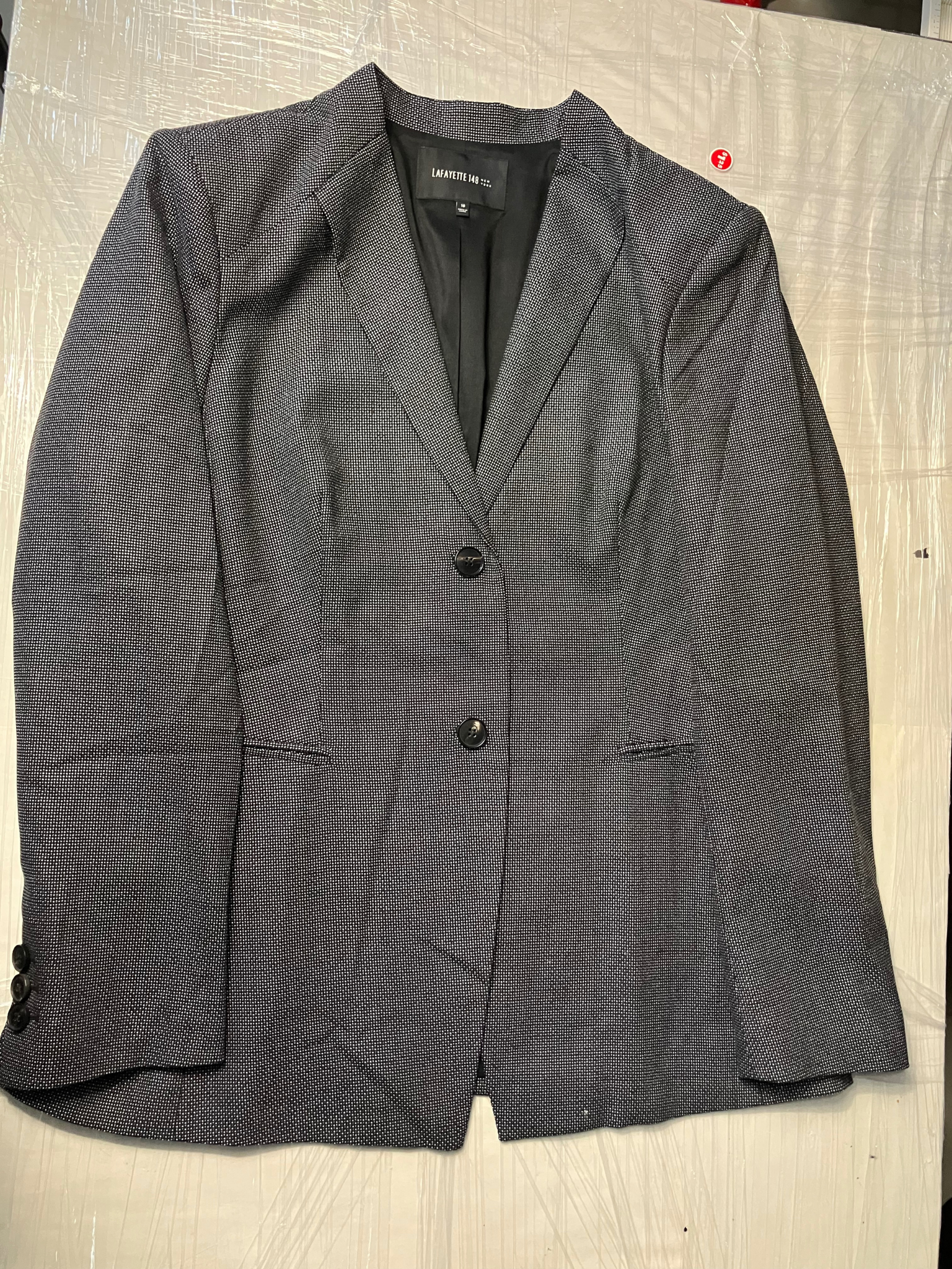 Lafayette 148 New York Blazer Black White Textured Size 16 – Tailored Jacket