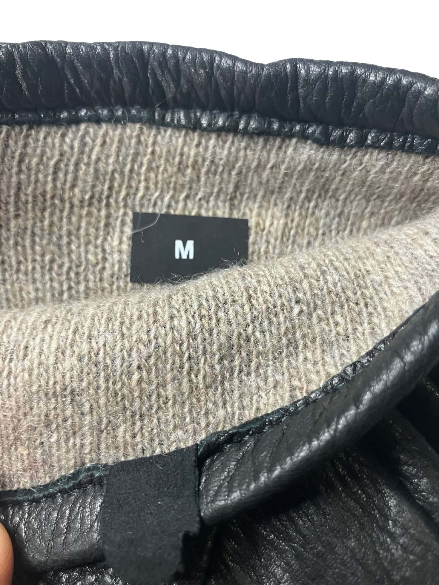 Genuine Leather Gloves 100% Cashmere Lined Black Winter Luxury Size M