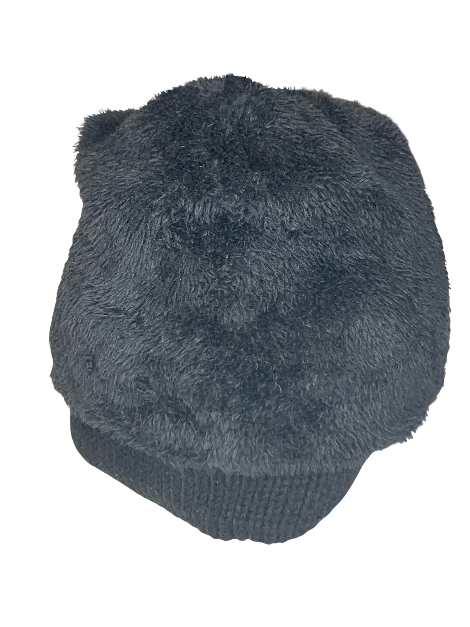 Alepo Black Knit Beanie Hat w Faux Fur Pom Pom