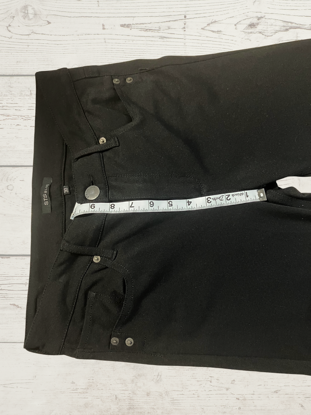 STS Blue — Skinny Jeans | Deep black, stretch denim with silver rivet detail · Sz 30