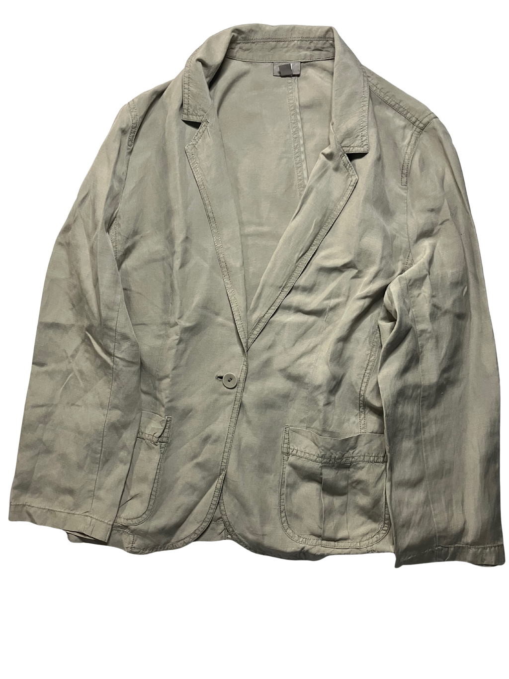 J.Jill Beige Linen-Silk Lightweight Blazer XL Petite Natural Fiber