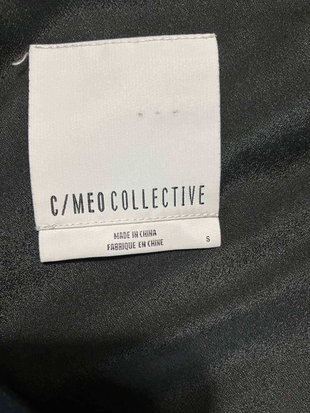 C/MEO Collective Black Sleeveless Shift Dress Size 5 V-Neck Minimalist