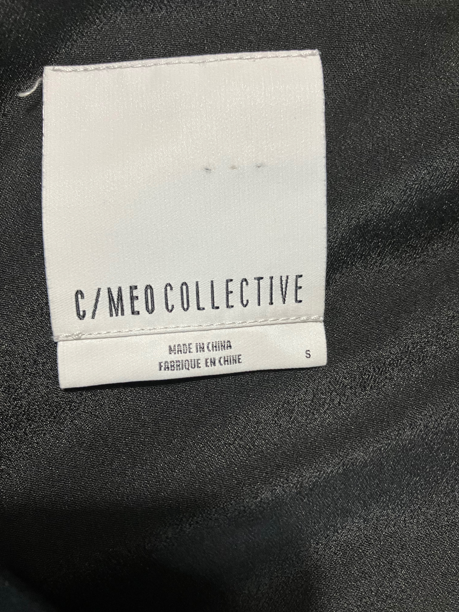 C/MEO Collective Black Sleeveless Shift Dress Size 5 V-Neck Minimalist