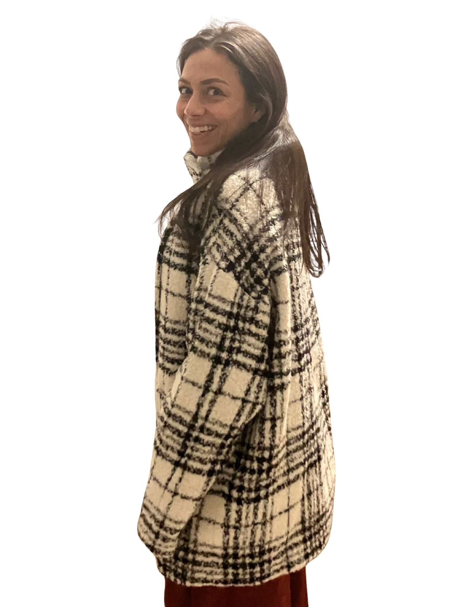 Peruvian Connection Elliott Coat Boucle Plaid Alpaca Wool Blend Size L NWT