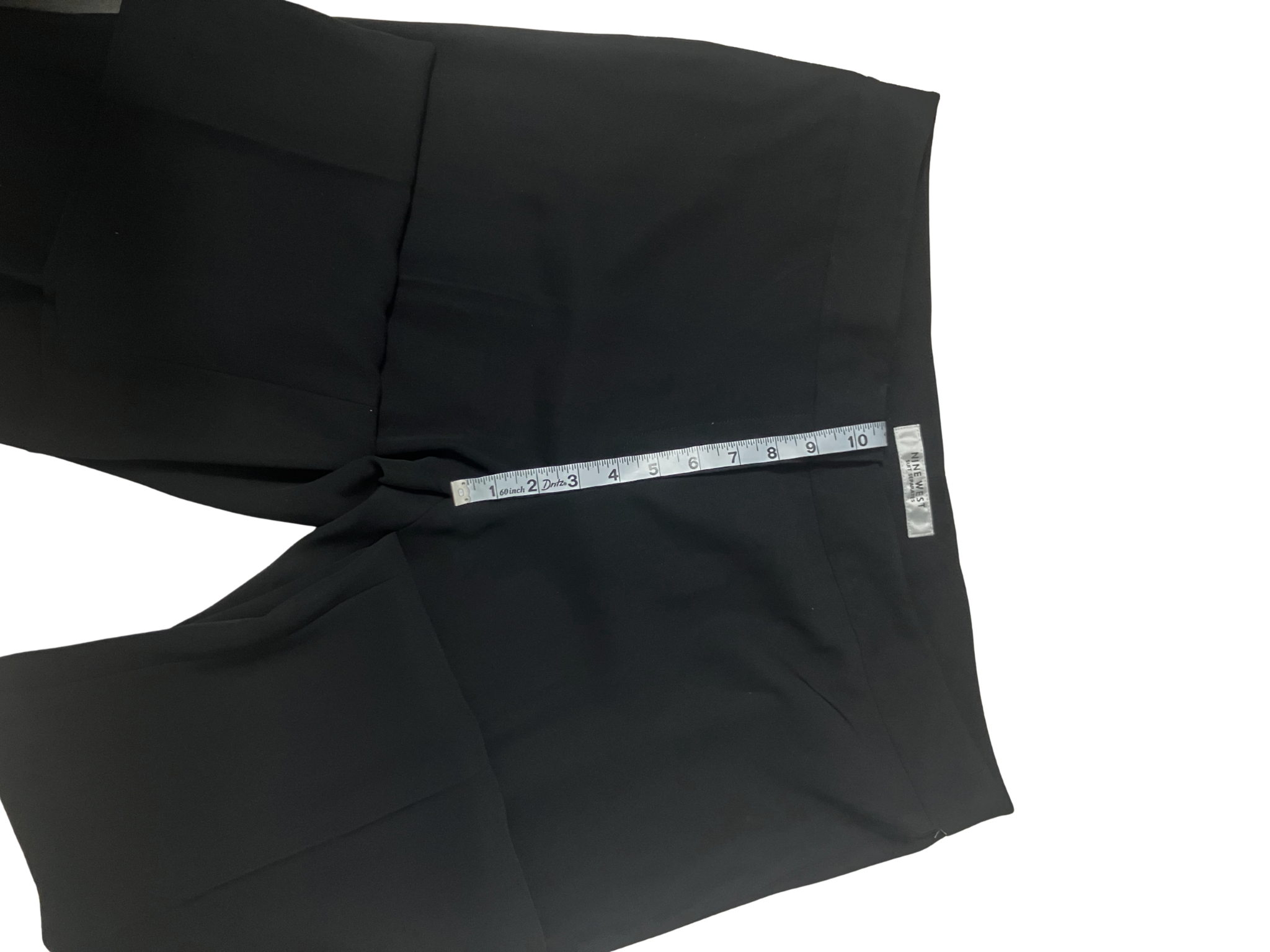 Nine West — Tailored Pants | Wide-leg, deep black, cuffed hem · Sz 16