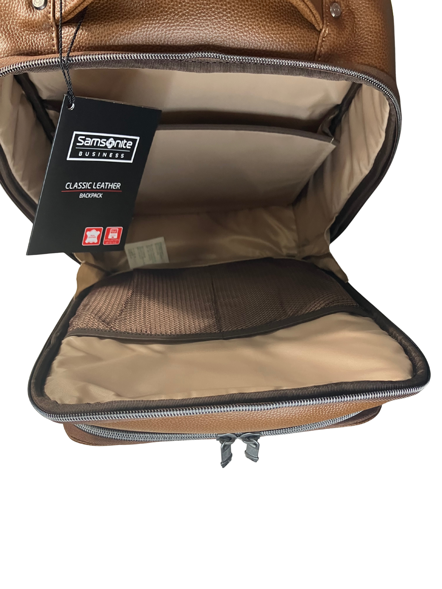 Samsonite Business Classic Brown Leather Backpack - Professional