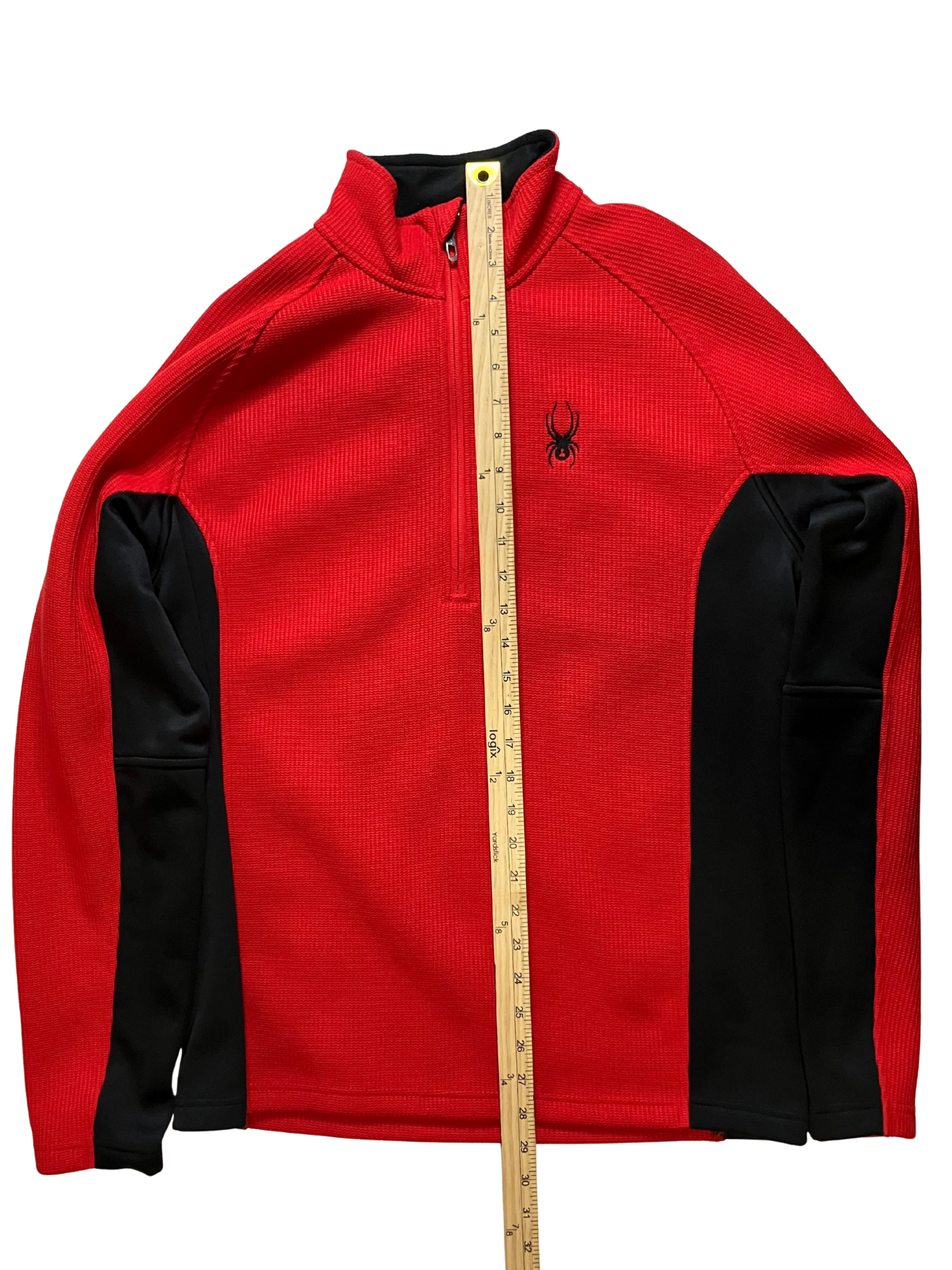 Spyder Men's Quarter-Zip Pullover Red Black Fleece Outdoor M