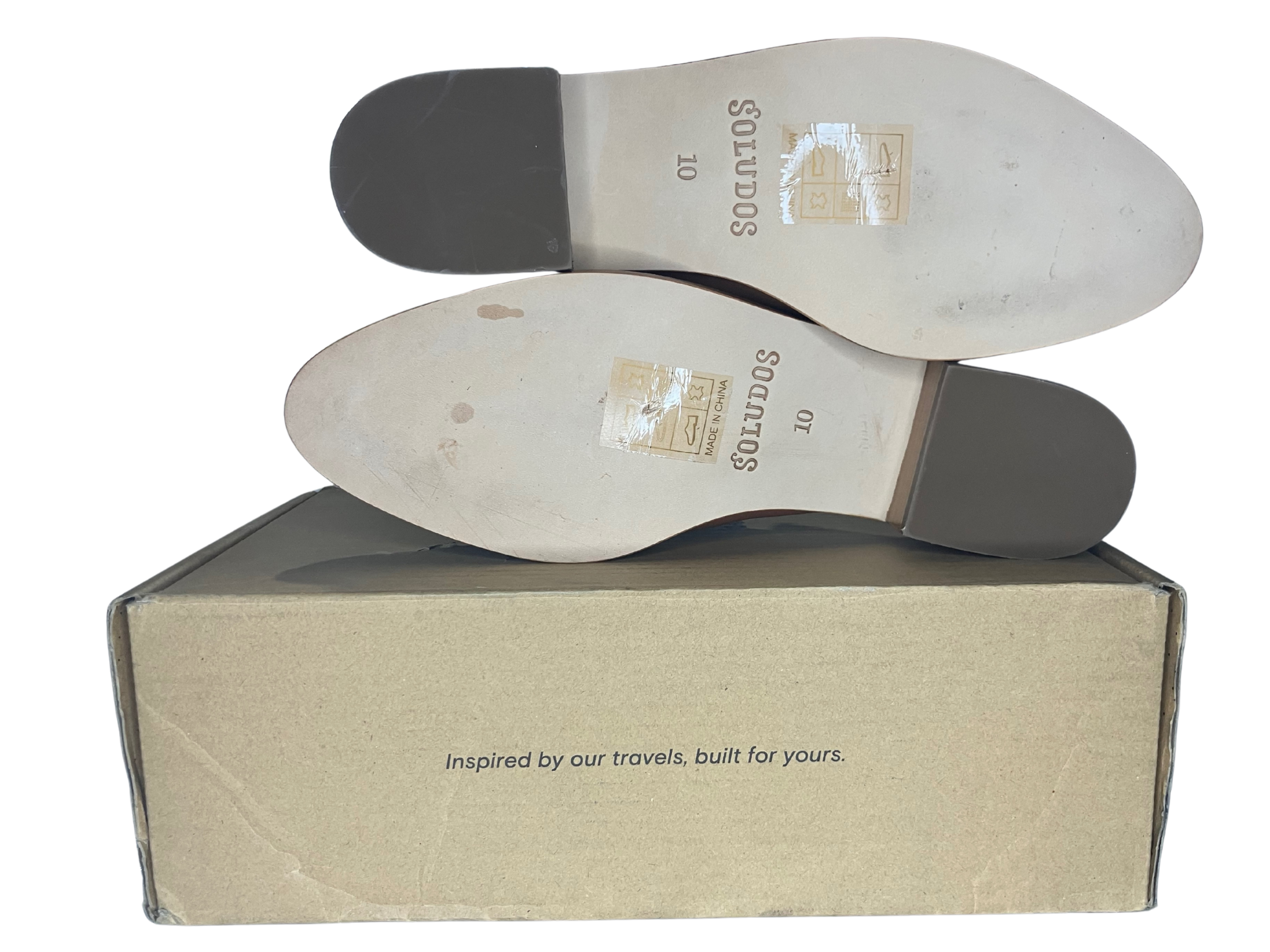 Soludos Cognac Leather Mules Size 10 – Slip-On with Stacked Wood Heel