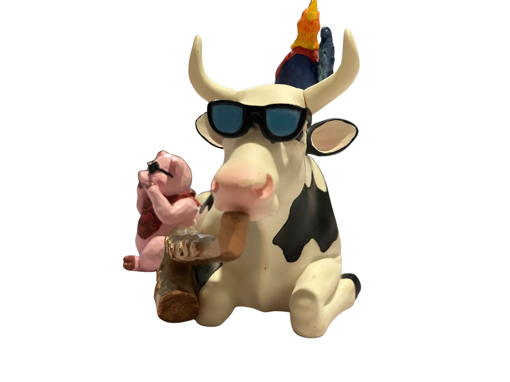 CowParade Mixed Plate Blues #9141 - 2001 Retired Collectible Figurine