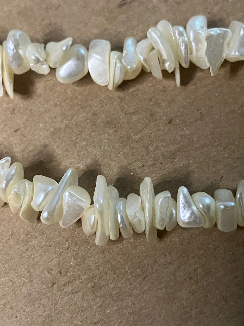 Vintage Mother of Pearl Chip Necklace - Natural Iridescent Shell