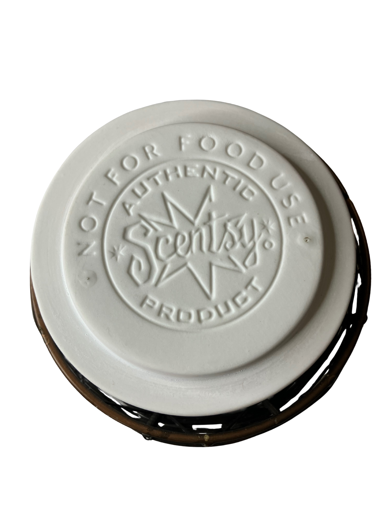 Scentsy Rustic Wire Cage Electric Wax Warmer - White Ceramic - 25W