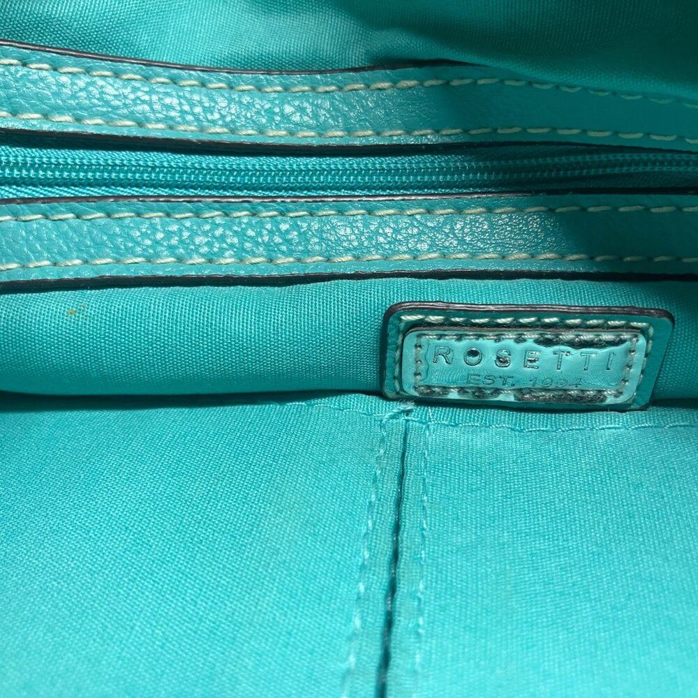 Rosetti Aqua Blue Handbag Purse with Matching Wallet Faux Leather Satchel
