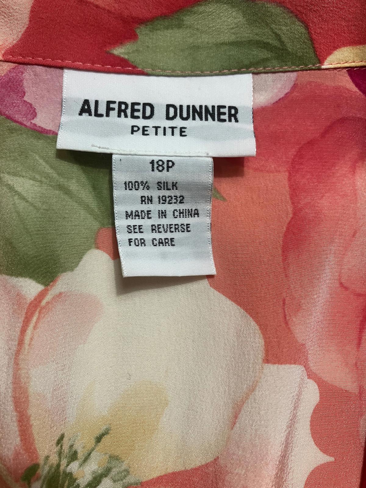 Alfred Dunner Women's Floral Short Sleeve Button-Up Shirt