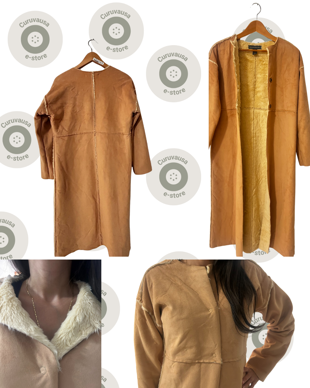 Banana Republic Faux Suede Shearling Coat Made in Italy Women’s XS