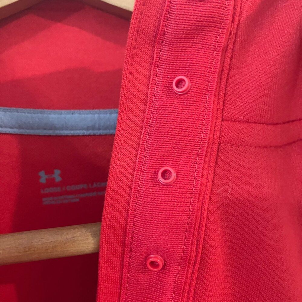 Under Armour Ole Miss Rebels Red Quarter-Zip Sweatshirt Women's M