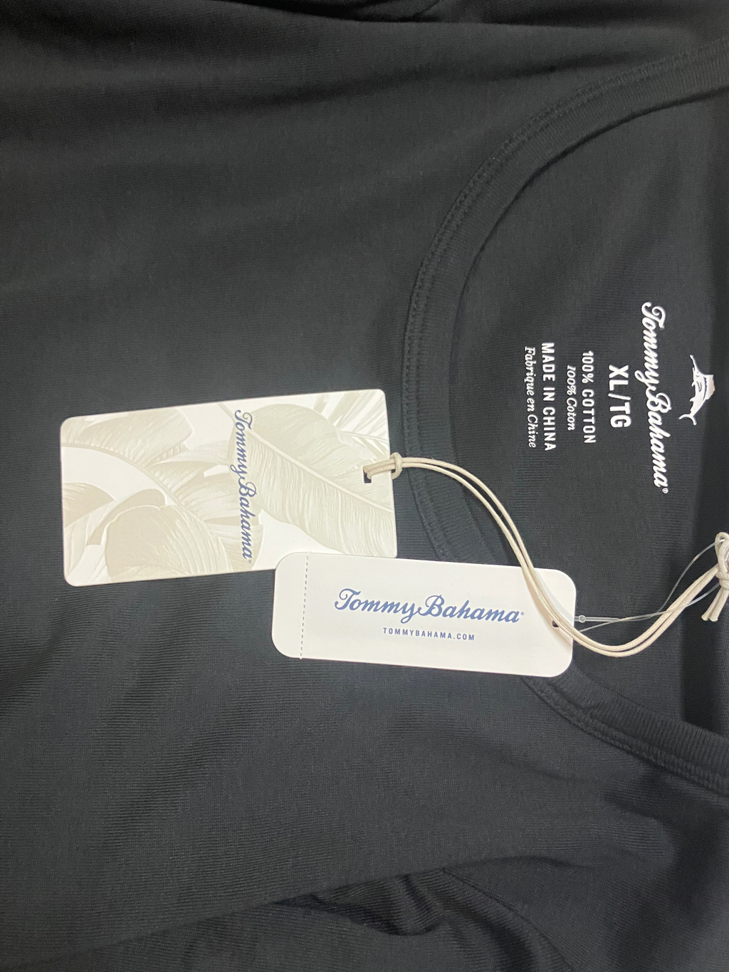 Tommy Bahama Long Sleeve Top XL Black Scoop Neck Premium Cotton NWT