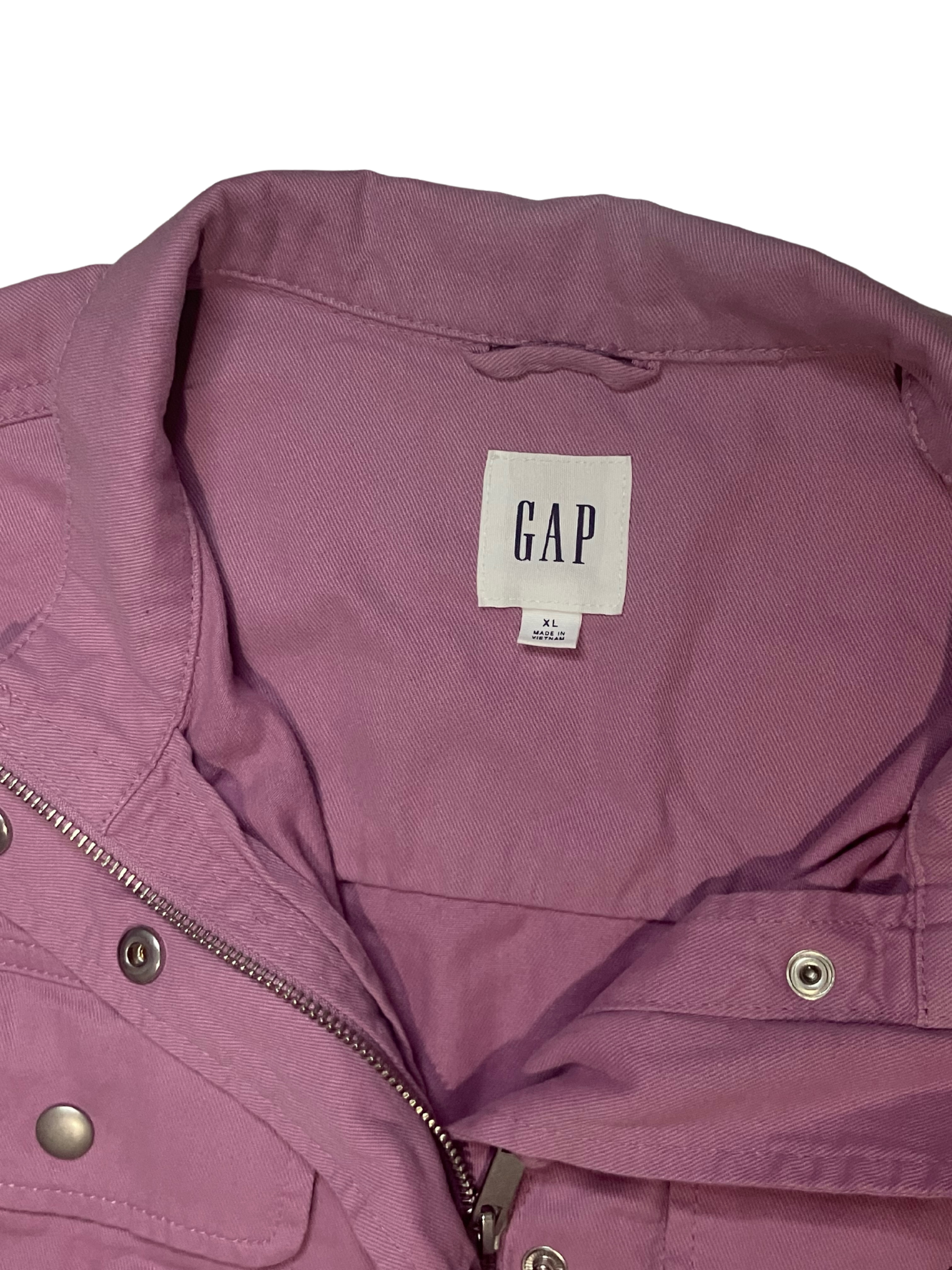 GAP Lilac Utility Jacket - Button Front Shirt Jacket with Pockets
