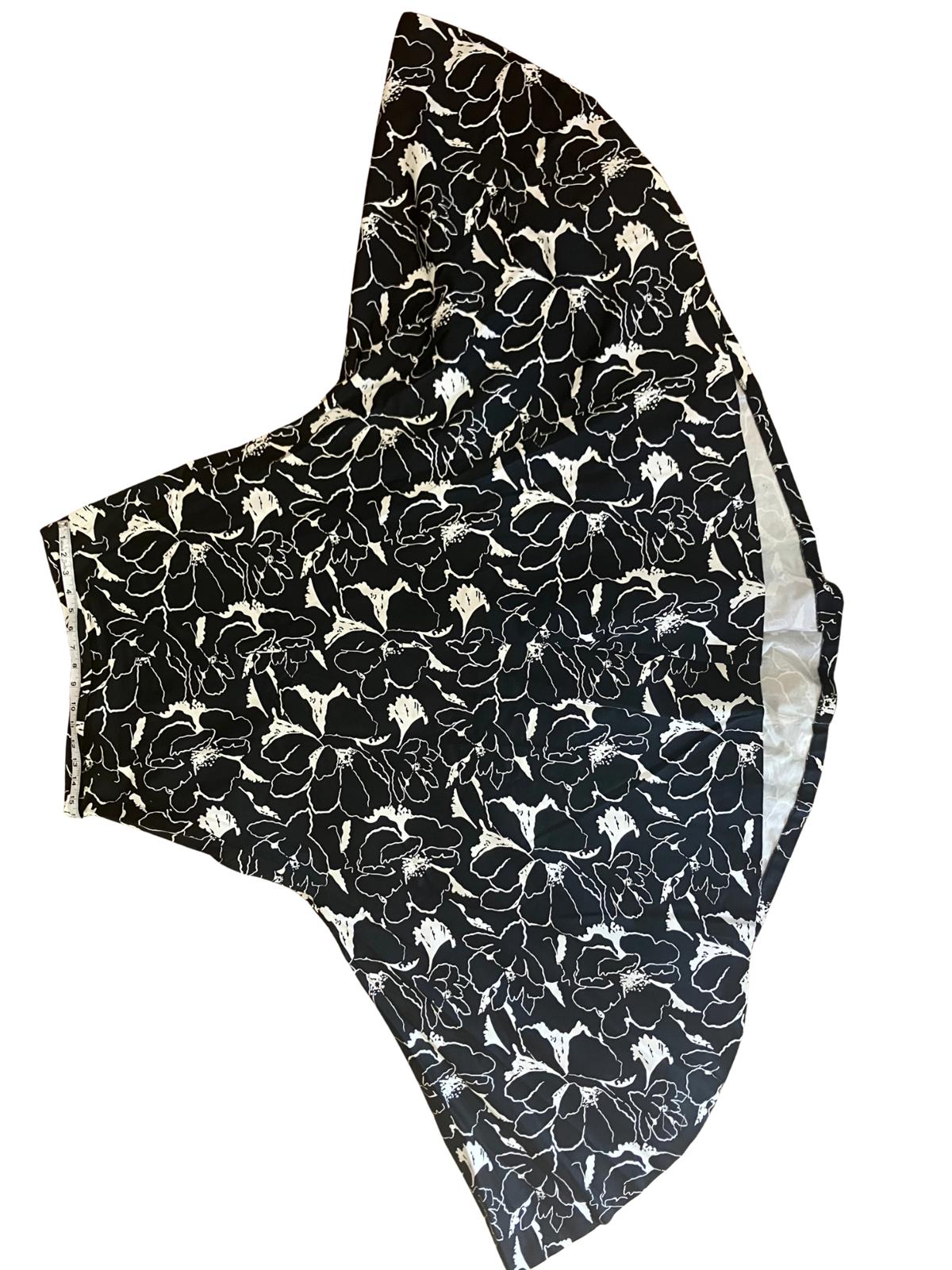The J. Peterman Company — Skirt | Abstract floral cotton, asymmetric hem · Sz 14