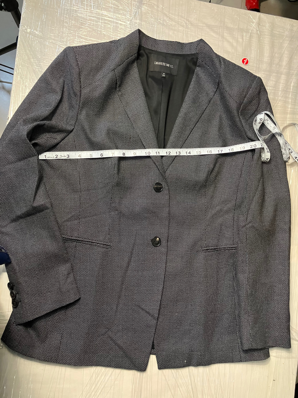 Lafayette 148 New York Blazer Black White Textured Size 16 – Tailored Jacket