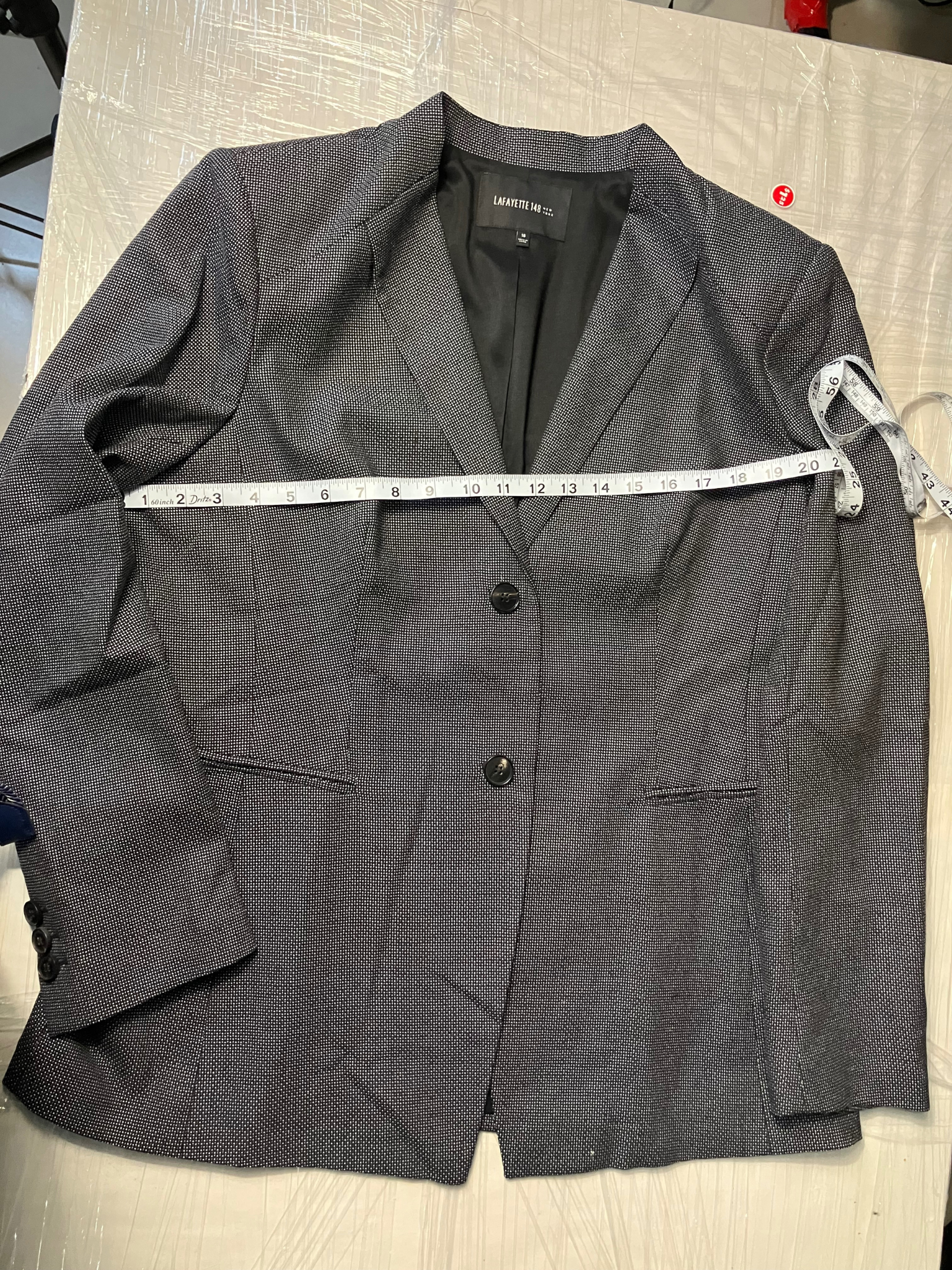 Lafayette 148 New York Blazer Black White Textured Size 16 – Tailored Jacket