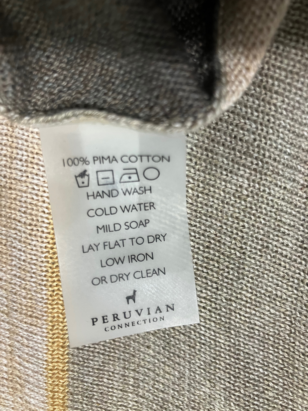 Peruvian Connection Pima Cotton Striped Long Cardigan Duster XL