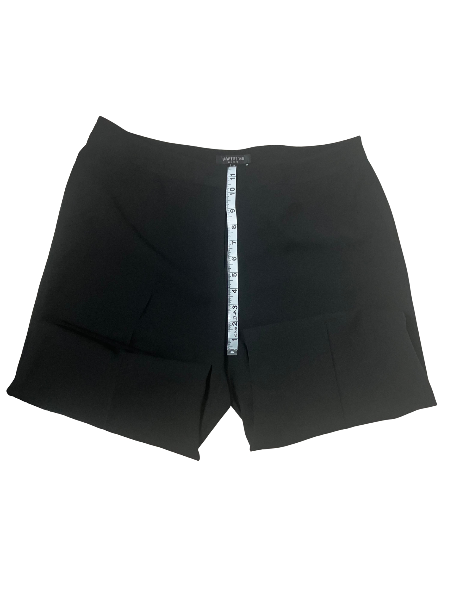 Lafayette 148 New York — Tailored Pants | Deep black, structured straight-leg · Sz 14
