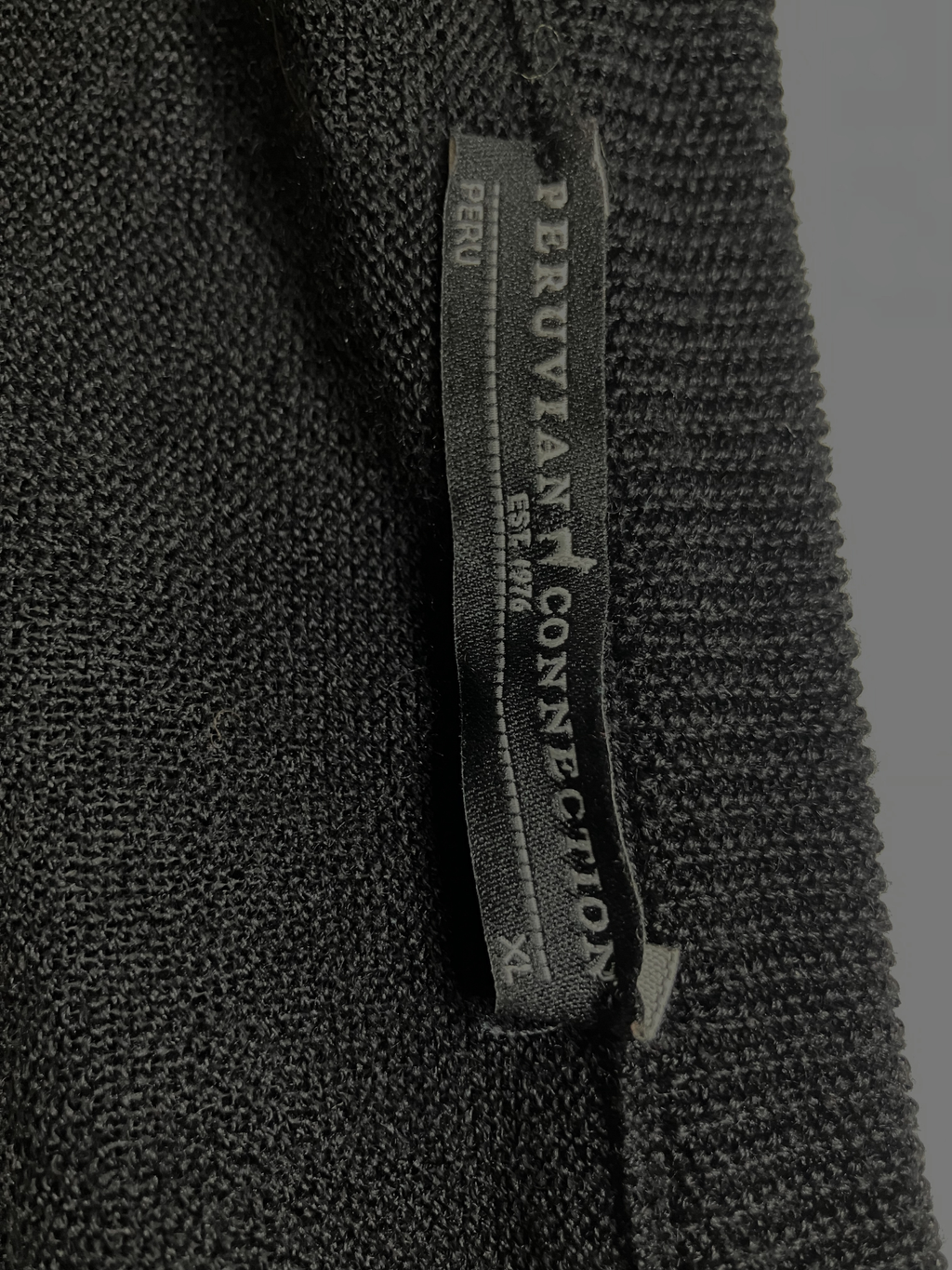 Peruvian Connection Black Wool Silk Cardigan Duster Midi Long Sleeve