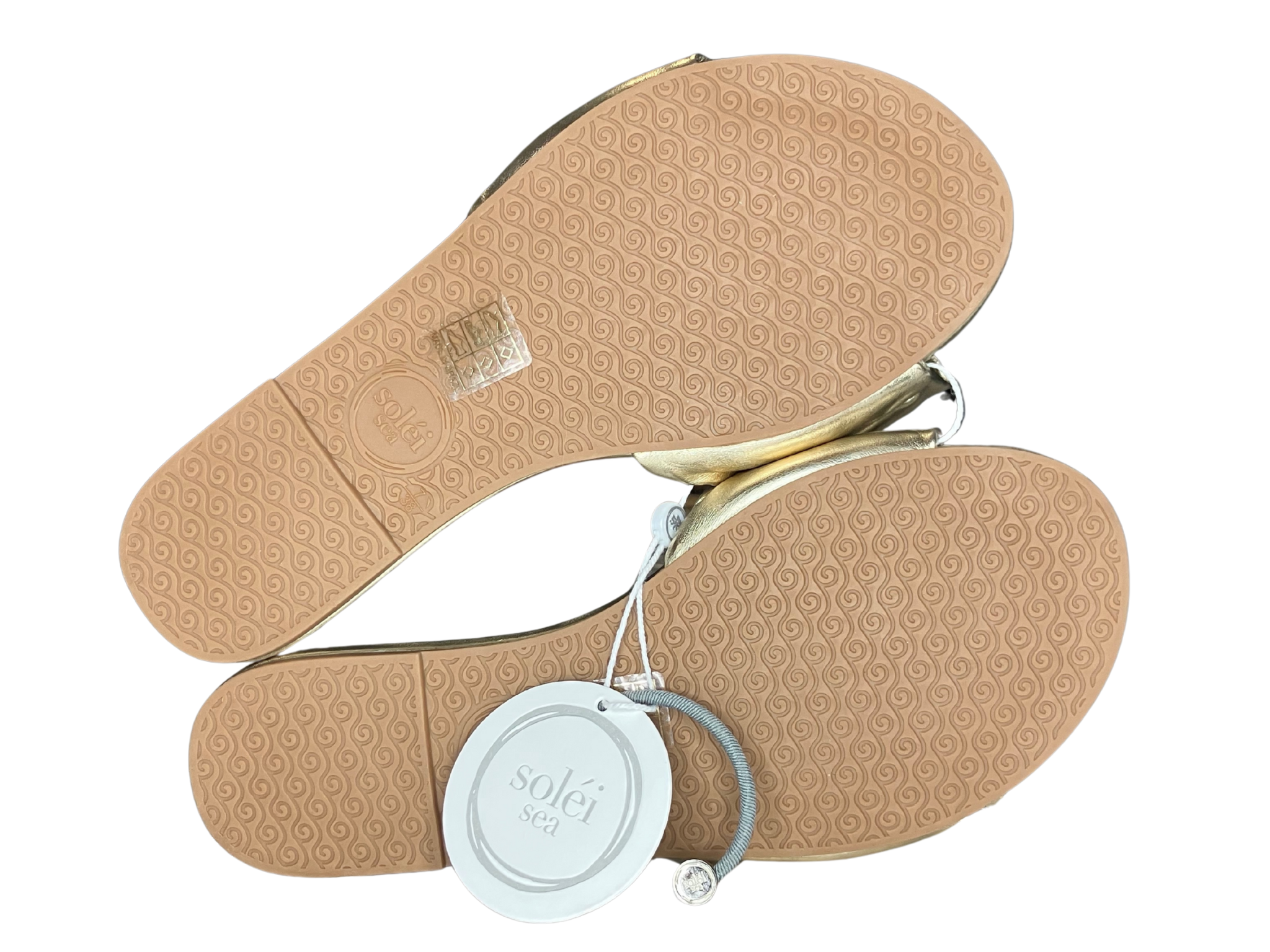 Soléi Sea Gold Bow Slide Sandals – Size 7 / EU 38 – Made in Brazil