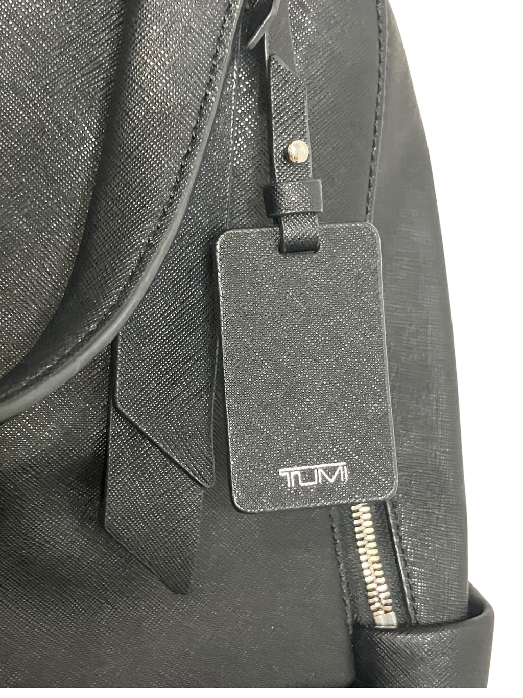 TUMI VAREK Black Leather Backpack - Premium Saffiano Convertible Travel Bag