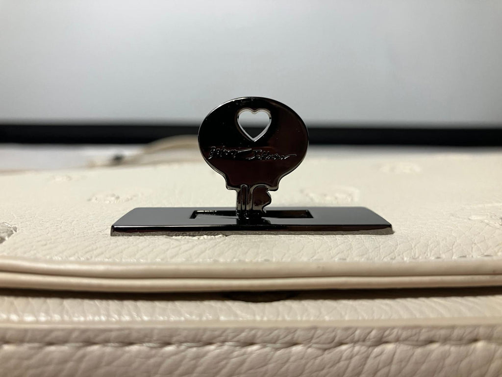 Betsey Johnson Embossed Skull Crossbody Bag - Cream