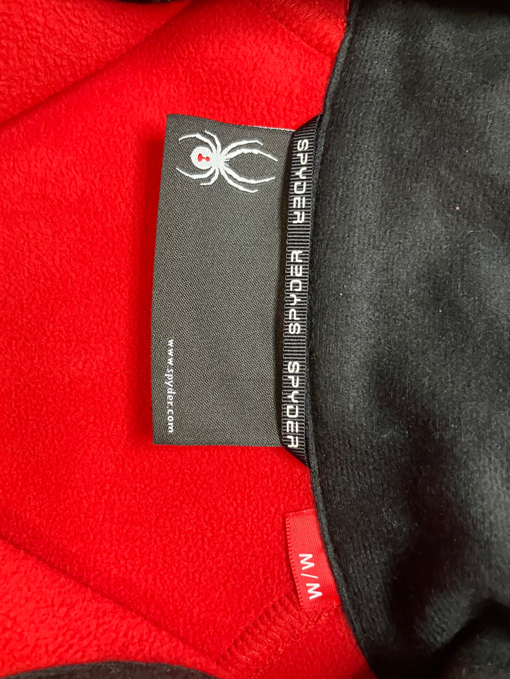 Spyder Men's Quarter-Zip Pullover Red Black Fleece Outdoor M